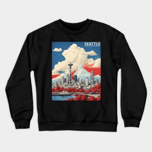 Seattle USA Vintage Tourism Travel Crewneck Sweatshirt